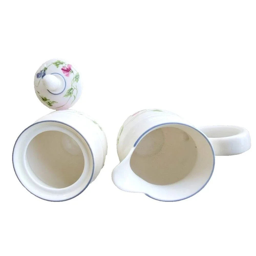 ROYAL DOULTON AMETHYST COVERED SUGAR BOWL & CREAMER -  1105G